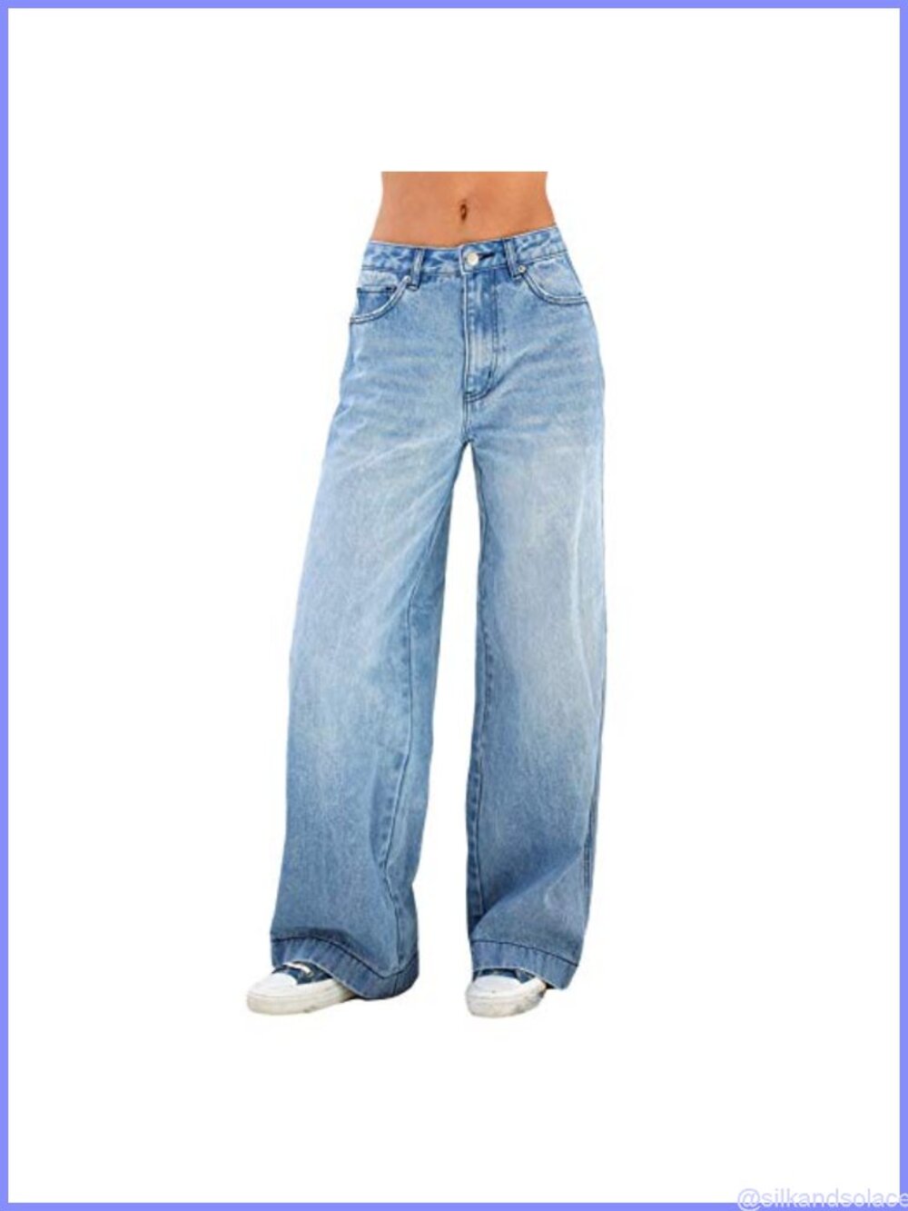 Wide Leg Boyfriend Jeans Stretch Denim Straight Leg Low Rise Baggy Casual